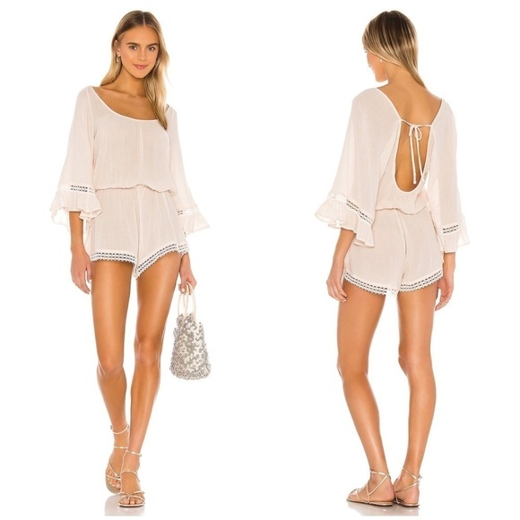 Eberjey Summer Of Love Rosalie Romper in Sand Cream Color Size S - Picture 1 of 8